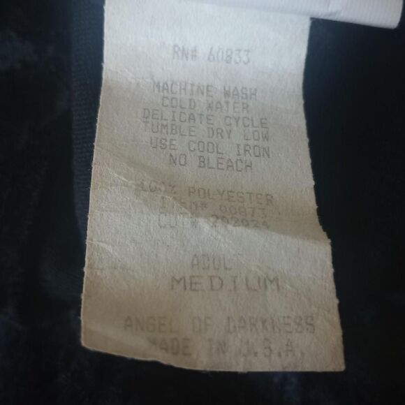 Vintage 90s Black Velvet Flared Goth Prom Dress - Picture 6 of 6